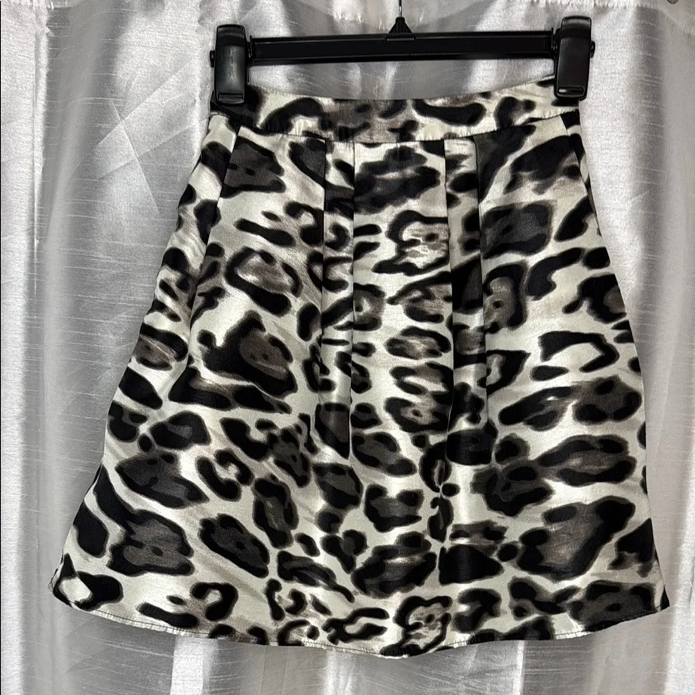 by & by Juniors 1 Animal Print Pleated Shimmer Mini Skirt